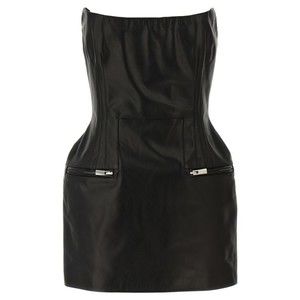 Magda Butrym Off-The-Shoulder Leather Mini Dress - NWT